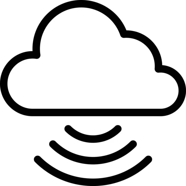 Icona Del Server Del Database Cloud Stile Outline — Vettoriale Stock