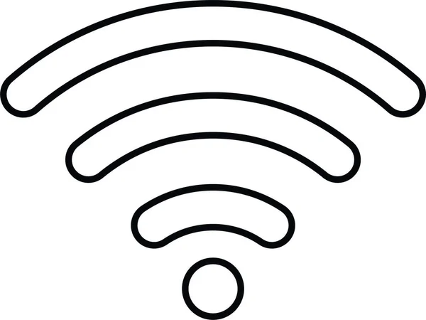 Rss Signaal Wifi Icoon Outline Stijl — Stockvector
