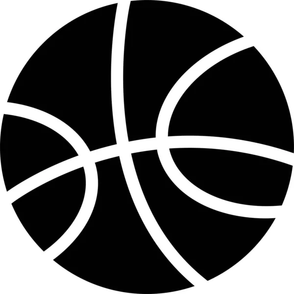 Palla Basket Icona Stile Solido — Vettoriale Stock