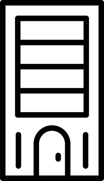 Gebouw Landgoed Winkelcentrum Icoon Outline Stijl — Stockvector