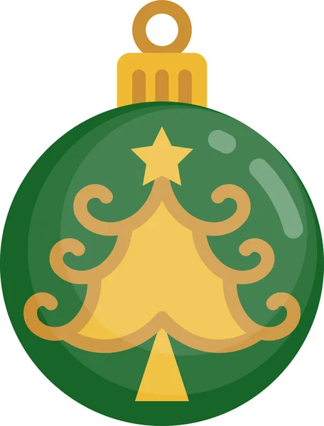 Bal Viering Kerstmis Pictogram — Stockvector