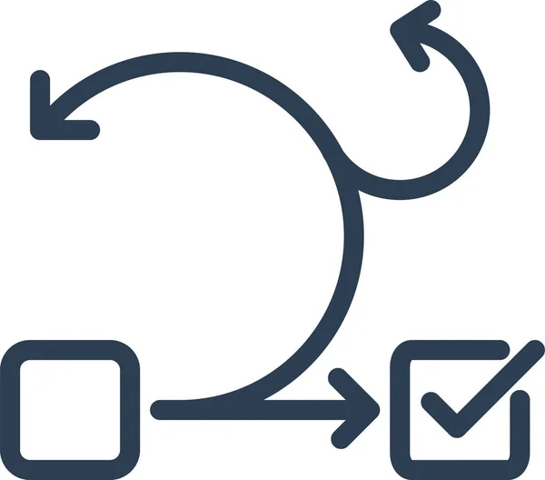 Agile Organigramme Itérations Icône Dans Style Contour — Image vectorielle