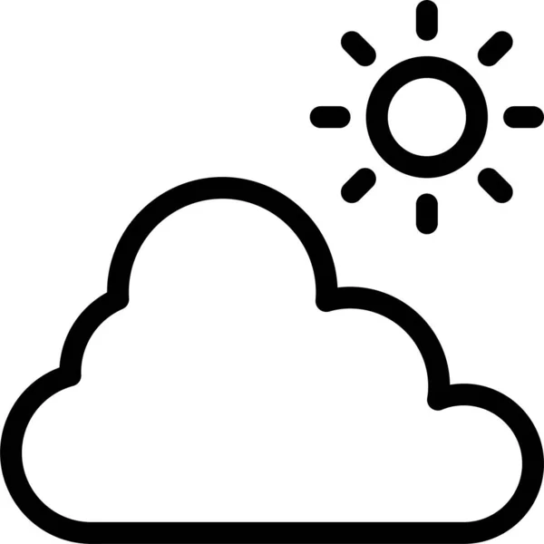 気候雲予測アイコンをアウトラインスタイルで — ストックベクタ