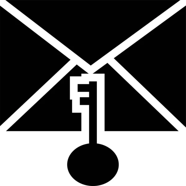 Email Key Mail Icon Solid Style — Stockový vektor