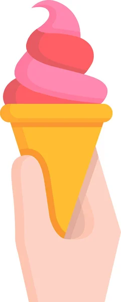 Creme Dessert Hand Icon Flat Style — Stockvektor