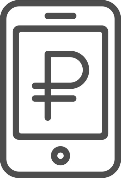 Mobile Banking Mobile Phone Online Banking Icon Outline Style — Stockvektor