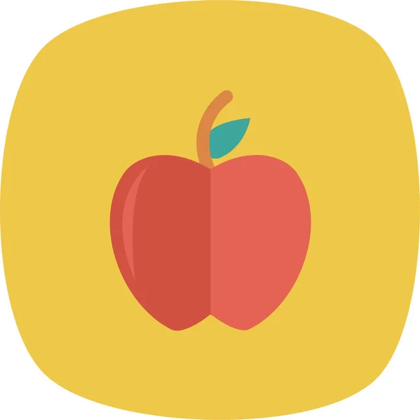 Μήλο Τροφίμων Φρέσκο Εικονίδιο Επίπεδο Στυλ — Διανυσματικό Αρχείο