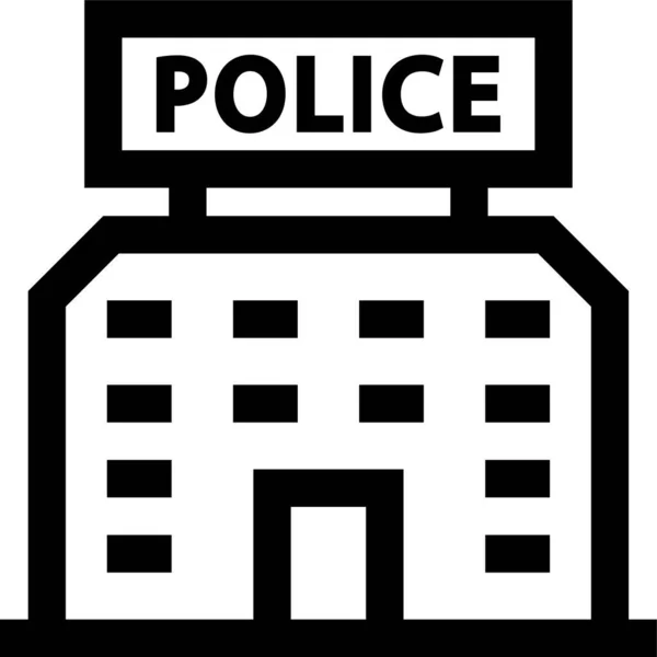 Police Protection Security Icon Outline Style — Stock Vector