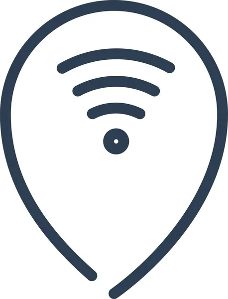 Connection Hotspot Location Icon Outline Style — Stock vektor