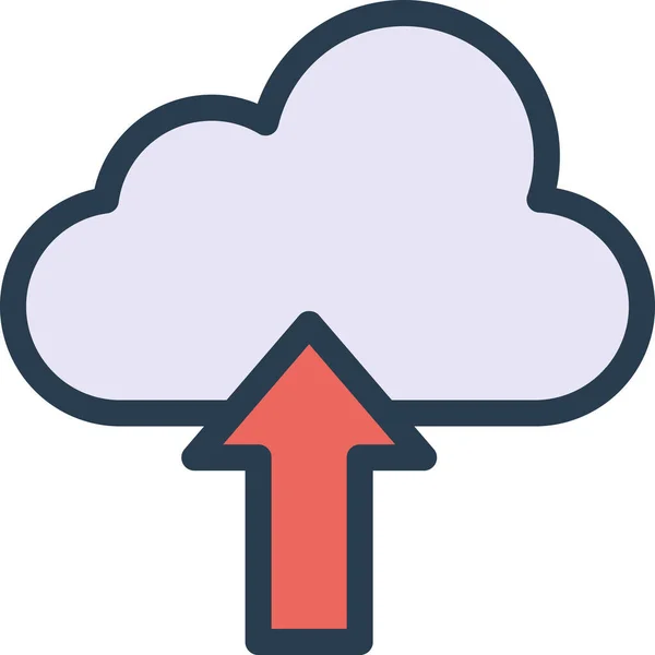 Pfeil Cloud Server Symbol Stil Ausgefüllter Umrisse — Stockvektor