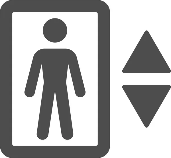 Ascenseur Homme Signe Icône Style Solide — Image vectorielle