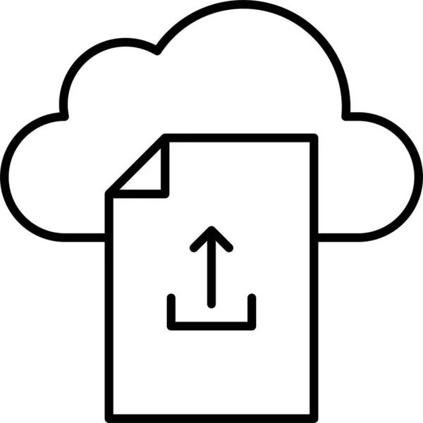 Cloud Document Server Icon Outline Style — стоковый вектор