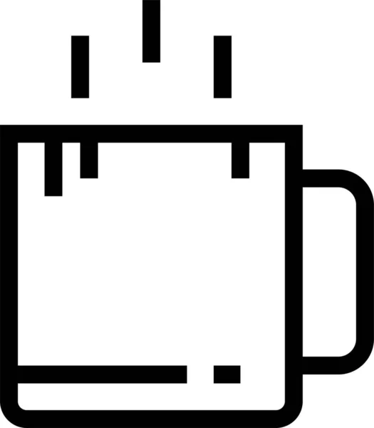 Frühstück Kaffee Kaffeemug Symbol Umriss Stil — Stockvektor