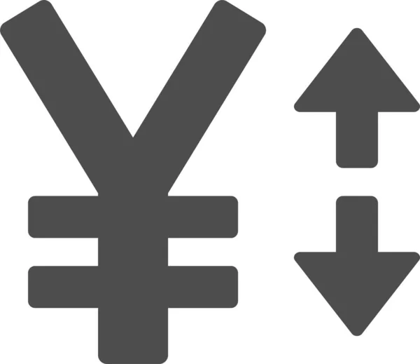 Currency Exchange Rate Yen Icon Solid Style — Vettoriale Stock