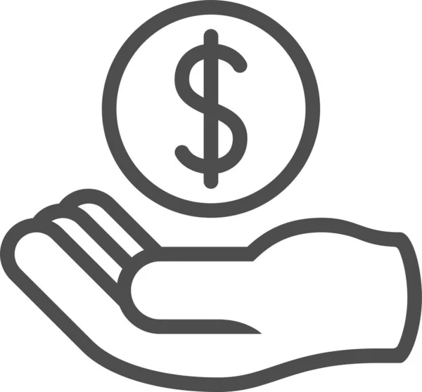 Donazione Dollaro Icona Web — Vettoriale Stock