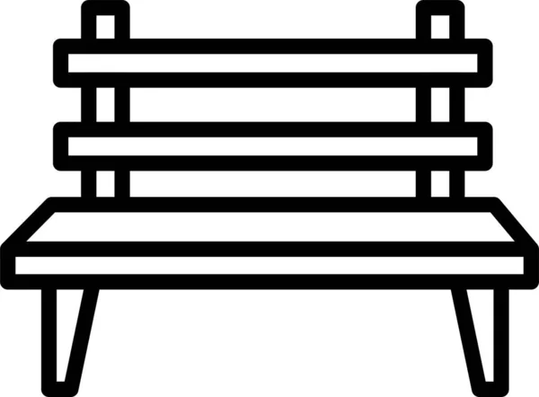 Παγκάκι Έπιπλο Κάθισμα Εικονίδιο Στυλ Περίγραμμα — Διανυσματικό Αρχείο