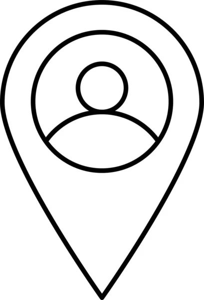 Icono Pin Mapa Gps Estilo Esquema — Vector de stock