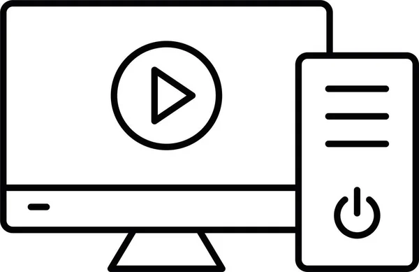 Ikona Ekranu Odtwarzania Komputera Kategorii Sound Music — Wektor stockowy