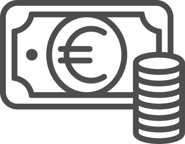 Walutę Euro Ikona Internetowa — Wektor stockowy