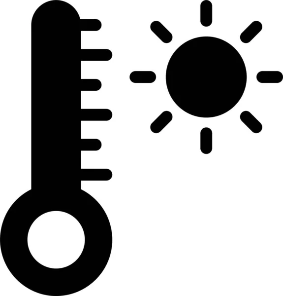 Klima Sonne Temperatur Symbol Solidem Stil — Stockvektor