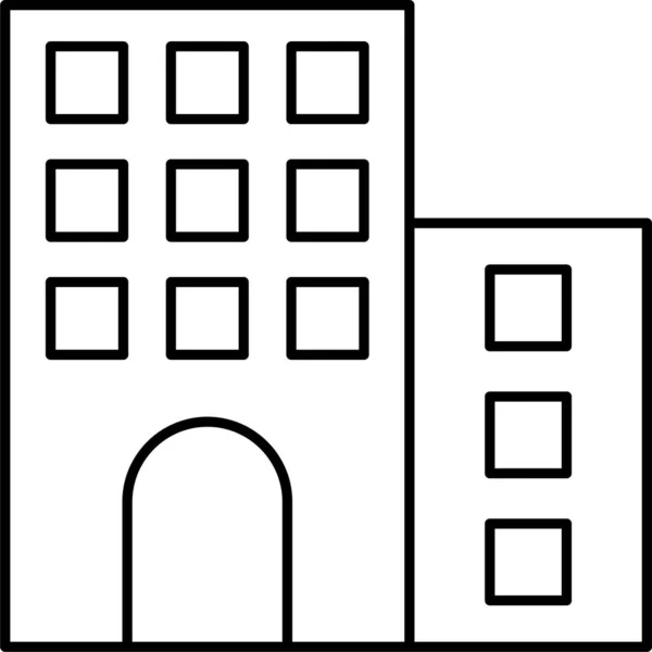 Икона Многоквартирного Дома — стоковый вектор