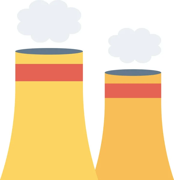 Chimney Factory Industry Icon Flat Style — Stock Vector
