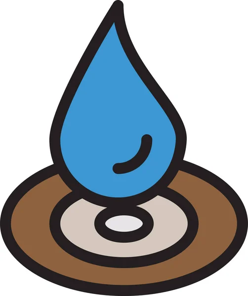 Aqua Drop Droplet Icon Filled Outline Style —  Vetores de Stock