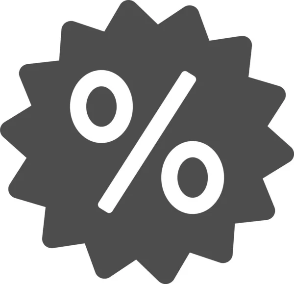 Porcentaje Descuento Icono Compras Estilo Sólido — Vector de stock