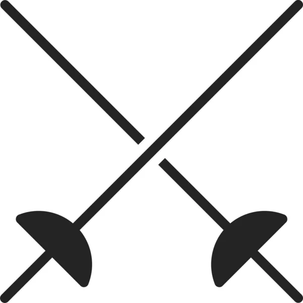 Икона Фехтования Дуэли Футбольной Категории — стоковый вектор