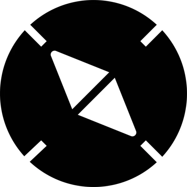 Flecha Brújula Dirección Icono Estilo Sólido — Archivo Imágenes Vectoriales