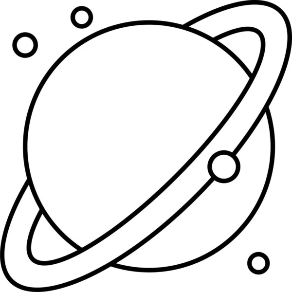 宇宙人カテゴリの天文学惑星土星のアイコン — ストックベクタ