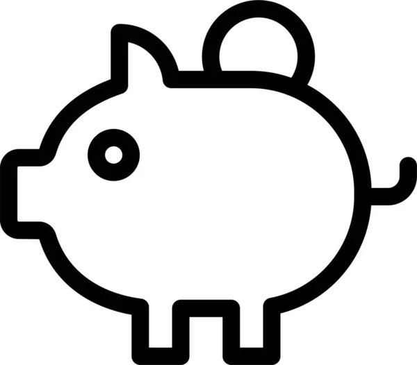 Bank Készpénz Piggybank Ikon Vázlatos Stílusban — Stock Vector