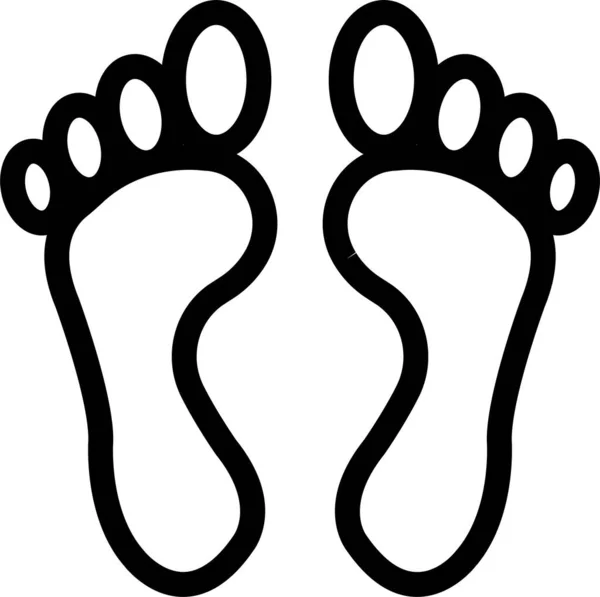 Σώμα Πόδι Βήματα Εικονίδιο Στυλ Περίγραμμα — Διανυσματικό Αρχείο