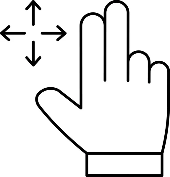 Icono Mano Gesto Doble Categoría Touch Hand Gesture — Vector de stock