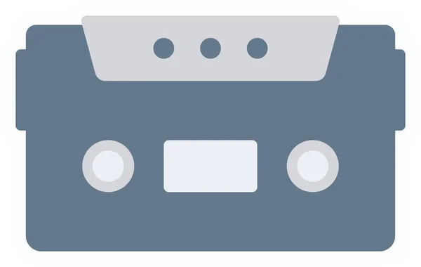 Cassette Icône Bande Musique Dans Style Plat — Image vectorielle