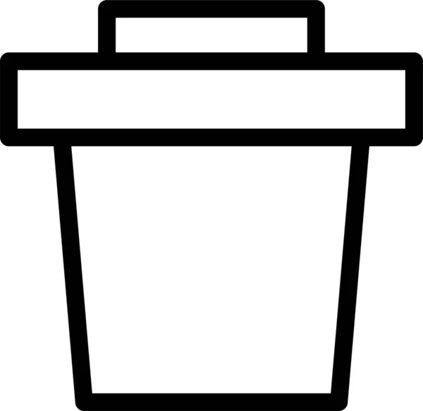 Bin Delete Gadbage Icon Outline Style — Stockvektor