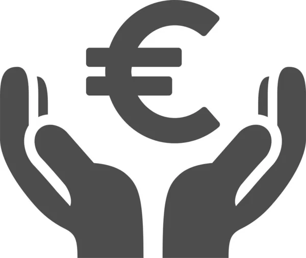 Ikona Ručiček Eura Vektorový Styl Plochý Ikonický Symbol Zaoblenými Úhly — Stockový vektor