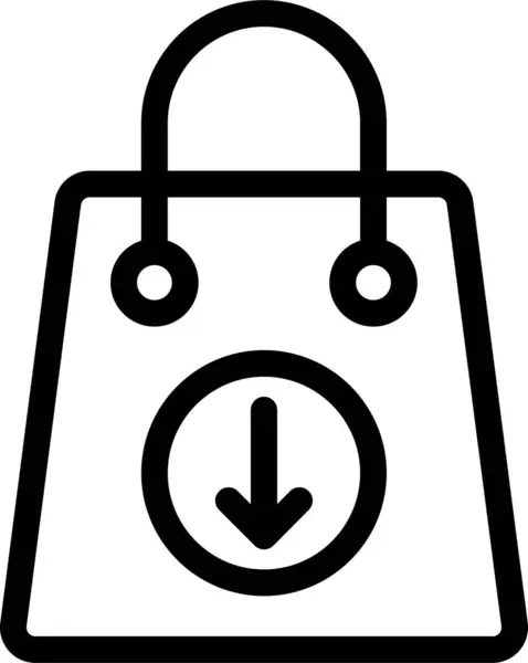 Bag Download Purse Icon Outline Style — Vettoriale Stock