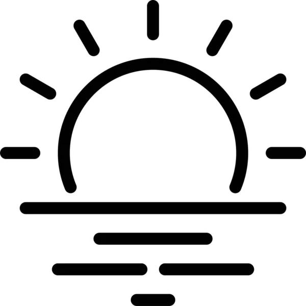 Icône Soirée Crépuscule Vers Bas — Image vectorielle