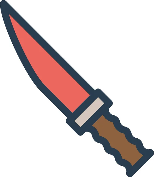 Matar Icono Cuchillo Cocina Estilo Contorno Lleno — Vector de stock