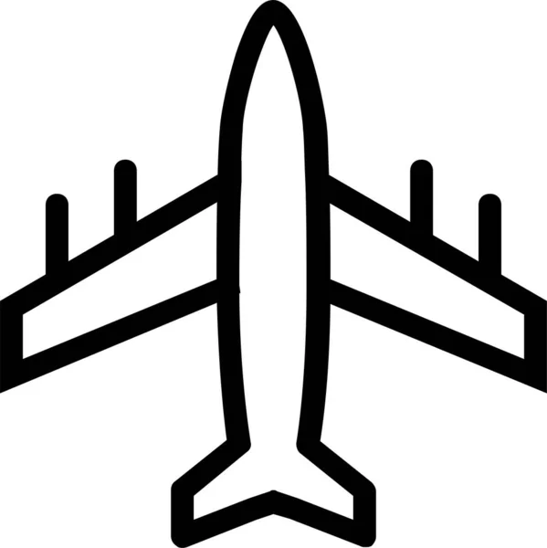 Avión Avión Aeropuerto Icono Estilo Esquema — Vector de stock