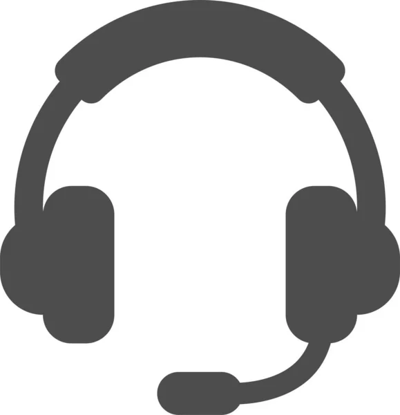 Call Centre Customer Support Headphones Icon Solid Style — 图库矢量图片