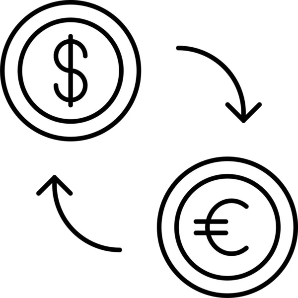Monnaie Échange Argent Icône — Image vectorielle