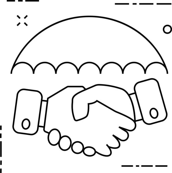 协议协议握手图标的轮廓风格 — 图库矢量图片