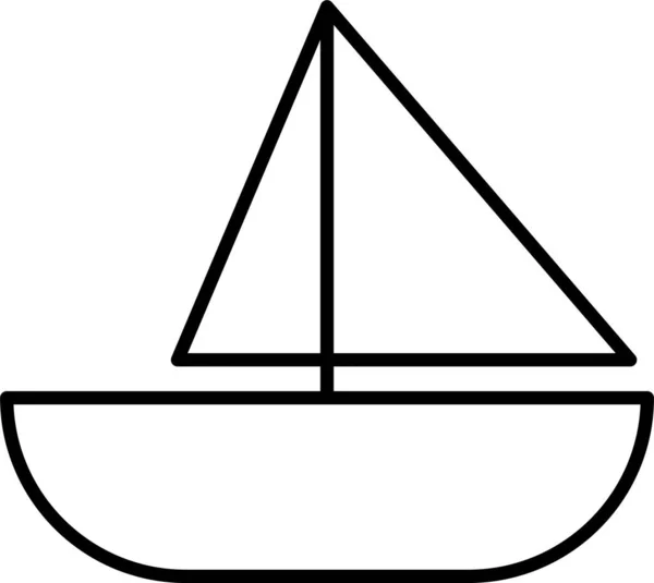 Bateau Jouer Bateau Icône Dans Style Contour — Image vectorielle