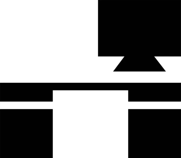 Ikona Mebli Komputerowych Solidnym Stylu — Wektor stockowy