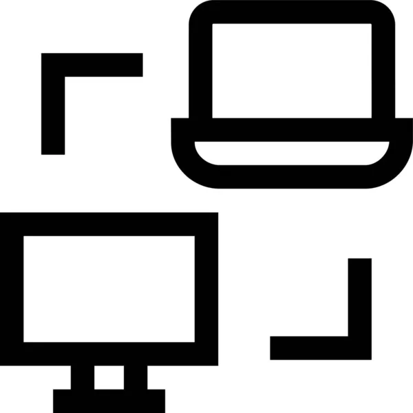 Connection Data Laptop Icon Outline Style — стоковый вектор