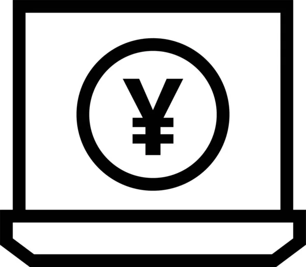 Ikona Peněz Hotovostního Financování Stylu Osnovy — Stockový vektor