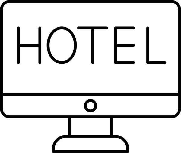 Mostrar Icono Del Hotel Vacaciones Estilo Esquema — Vector de stock