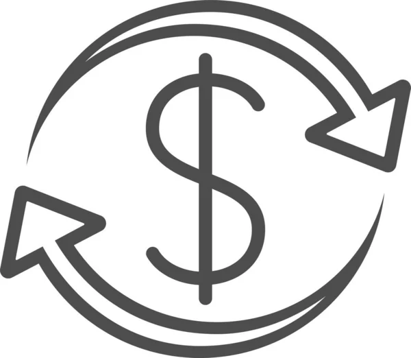 Dólar Icono Web Ilustración Simple — Vector de stock